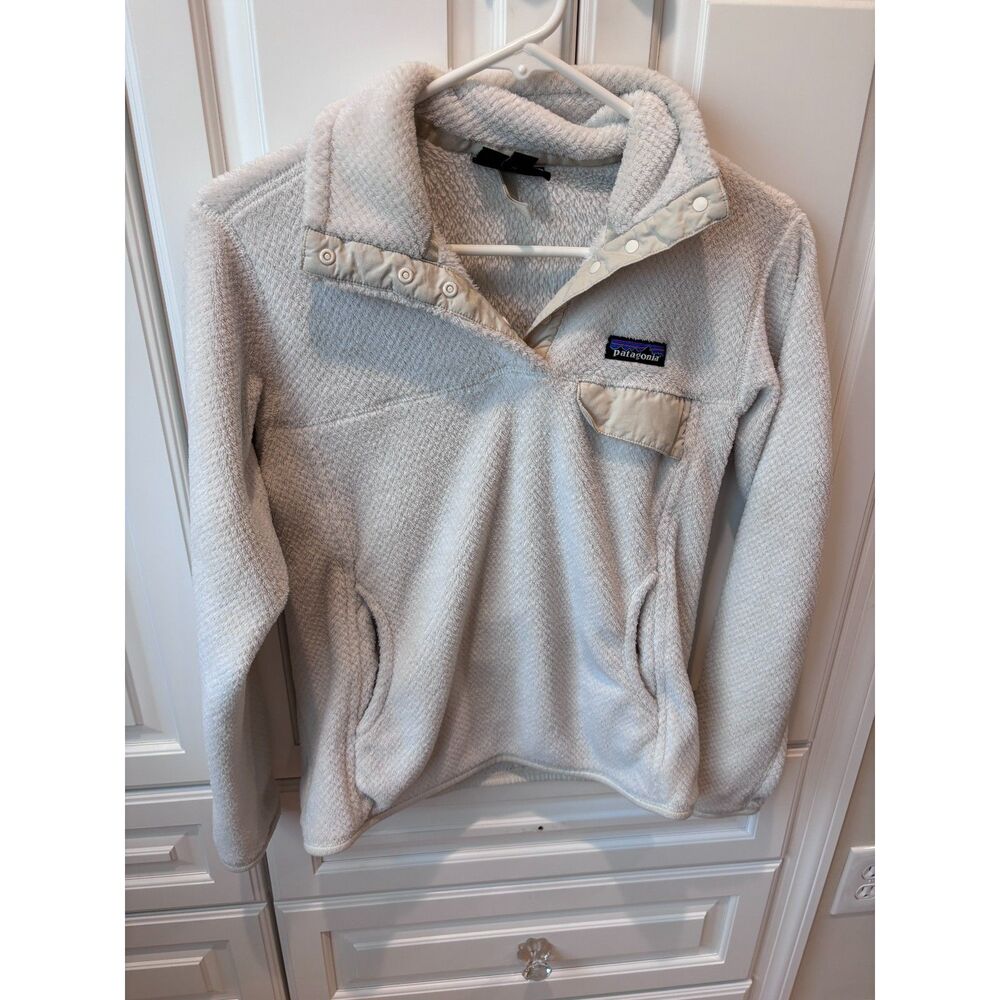Patagonia Synchilla Snap-T Fleece Pullover Womens Small Cream Ivory Cozy Jacket